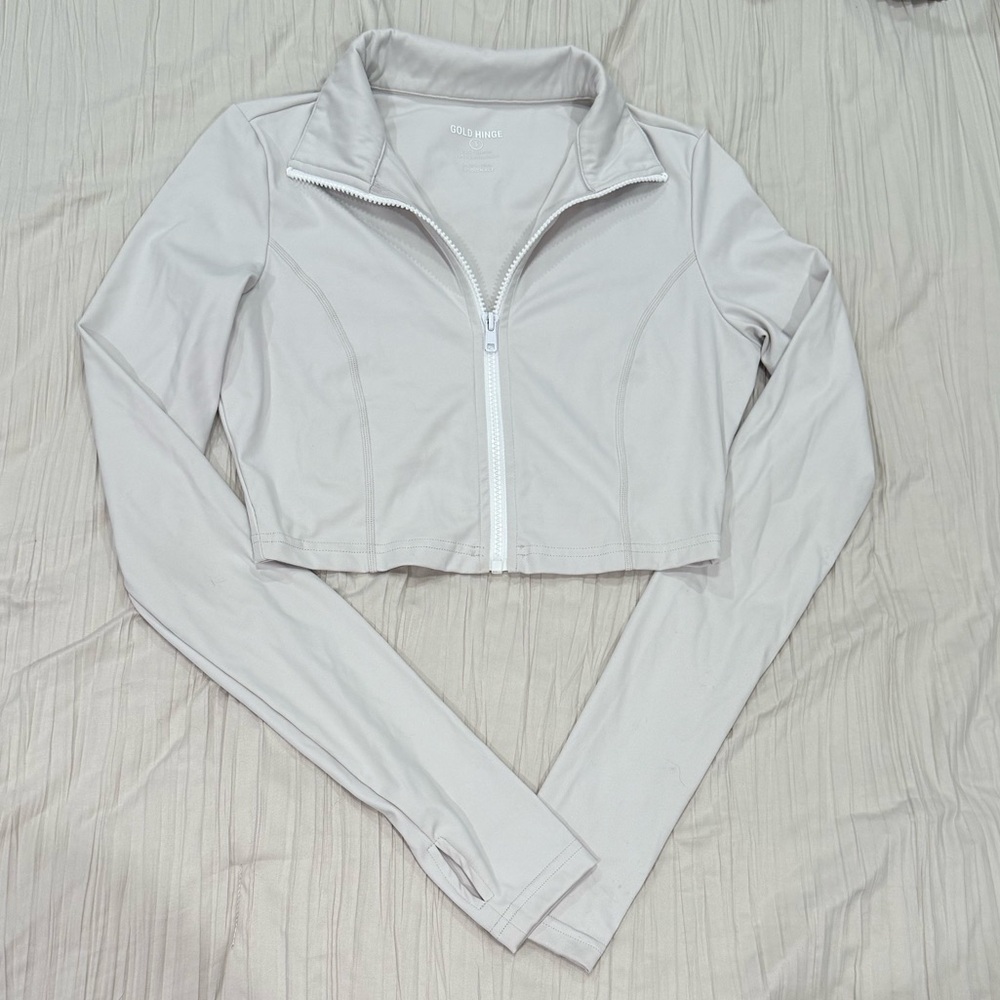 Gold Hinge Light Stone Zip Up Jacket